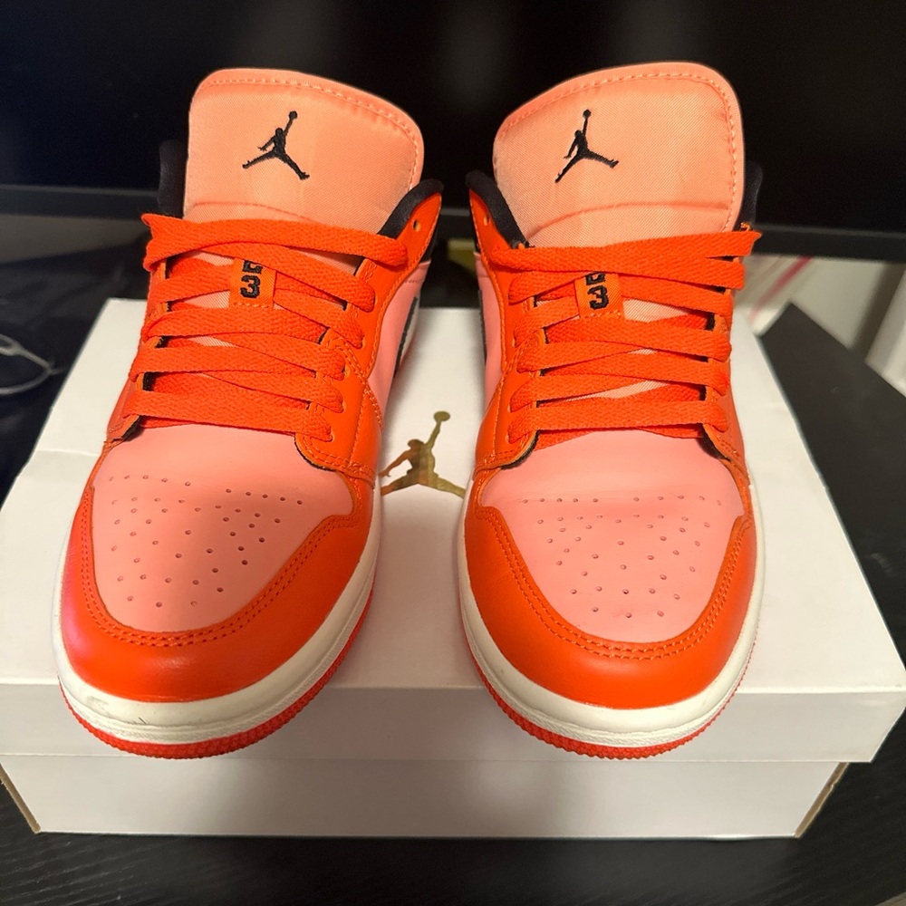 Air Jordan 1 Low Orange and Pink Sneakers
